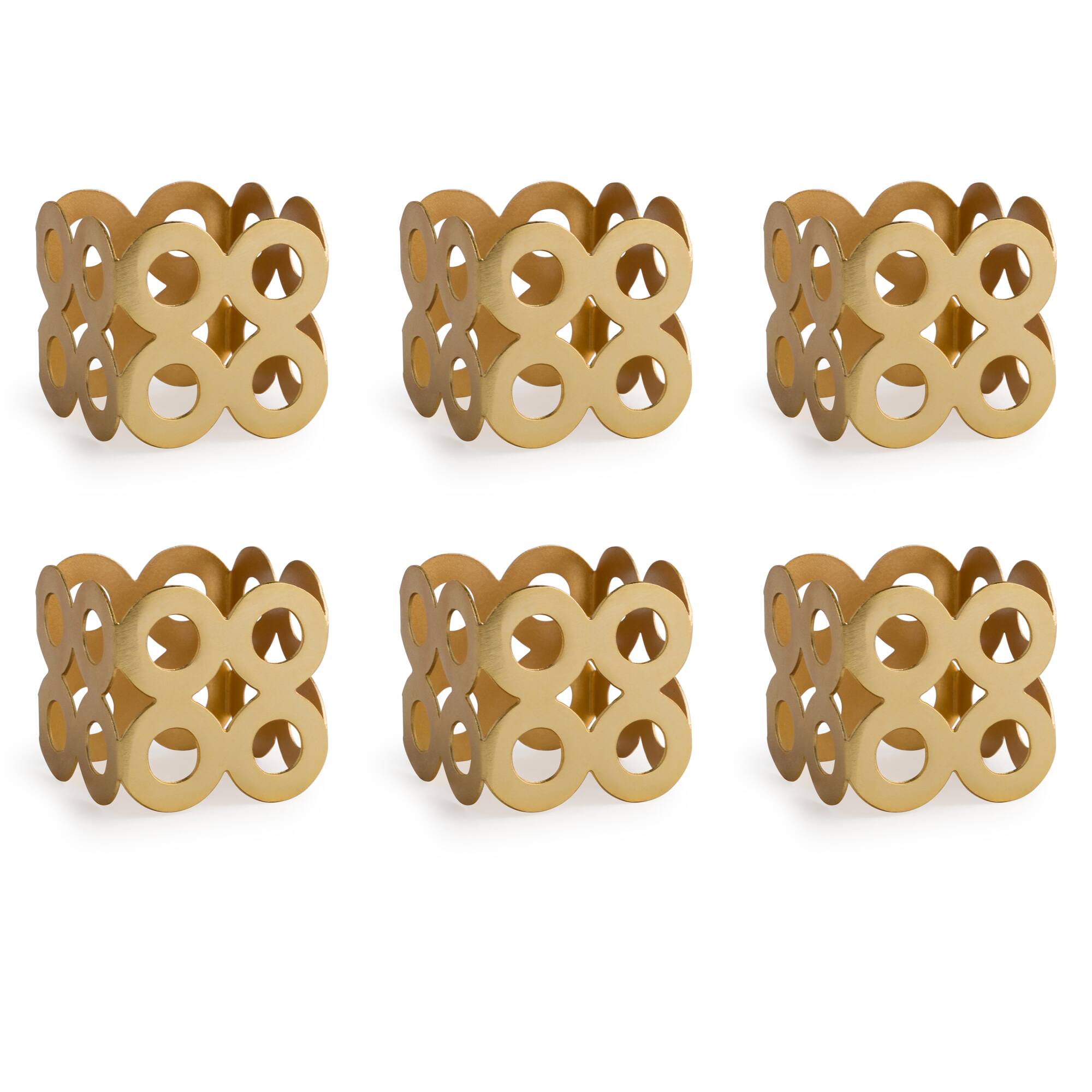 DII® Gold Square Die Cut Napkin Rings, 6ct.